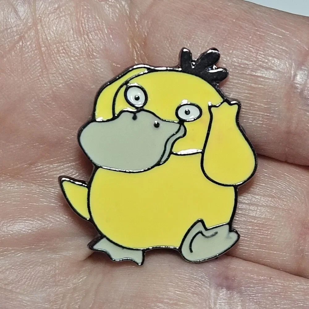 *Sale* Pokémon Psyduck Lapel Pin Silver Tone Yellow Enamel Pokemon